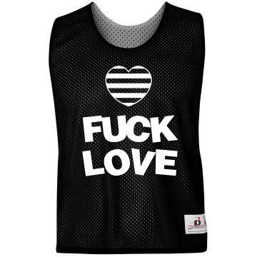 Black And White Love Badger Sport Lacrosse Reversible Practice Pinnie