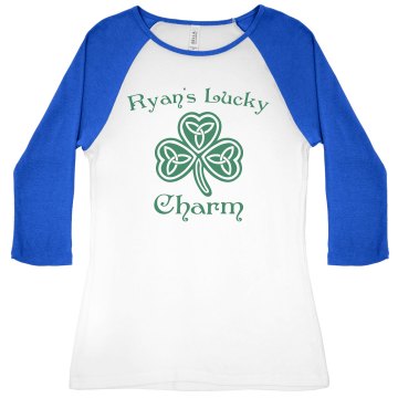 lucky charm Junior Fit Bella 1x1 Rib 3/4 Sleeve Raglan Tee