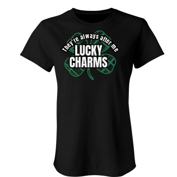 St. Patrick's Lucky Charm Junior Fit Bella Sheer Longer Length Rib Tee