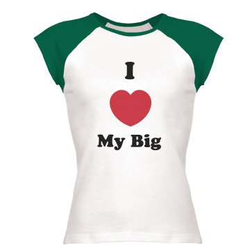 I Heart My Gig  Junior Fit Bella 1x1 Rib Ringer Tee