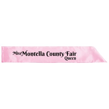 County Fair Queen Sash Adult Satin Party Sash
