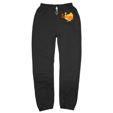 Thanksgiving Pants Unisex Gildan Ultra Blend Open Bottom Pocketed Sweatpants