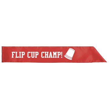 Flip Cup Champ Sash Adult Satin Party Sash