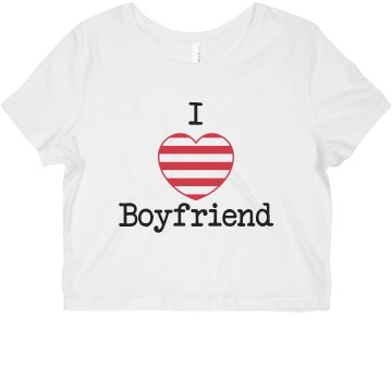 I Heart My Boyfriend Misses Bella Flowy Boxy Lightweight Crop Tee