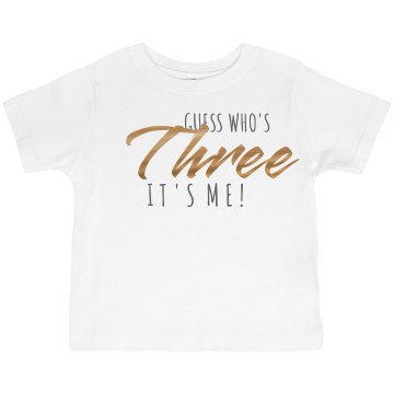 I'm Three Toddler Basic Gildan Ultra Cotton Crew Neck Tee