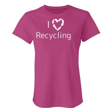 I Love Recycling Junior Fit Bella Sheer Longer Length Rib Tee