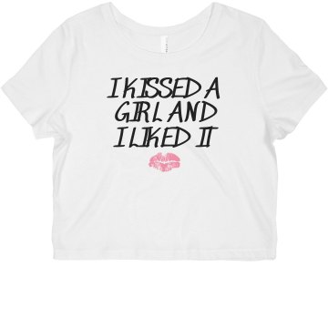 Kissed A Girl Misses Bella Flowy Boxy Lightweight Crop Tee