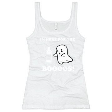 Here For The Booos! Junior Fit Bella Crewneck Jersey Tee