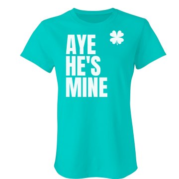 Aye He's Mine St. Patty's Junior Fit American Apparel Fine Jersey Tee
