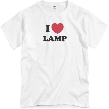 I Love Lamp Unisex Basic Gildan Heavy Cotton Crew Neck Tee