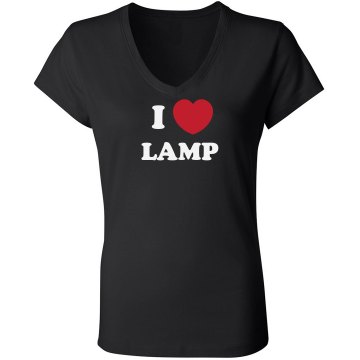 I Love Lamp Junior Fit Bella Sheer Longer Length Rib V-Neck Tee 