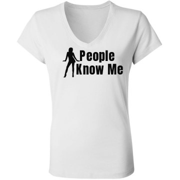 People Know Me Junior Fit Bella Sheer Longer Length Rib V-Neck Tee 