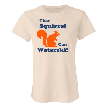 That Squirrel Waterski! Junior Fit Bella Crewneck Jersey Tee