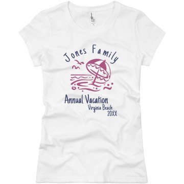 Beach Vacation Tee Junior Fit Basic Bella Favorite Tee