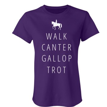 Trott, Canter, Gallop Junior Fit Bella Sheer Longer Length Rib Tee