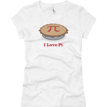 I Love Pi Pie Junior Fit Basic Bella Favorite Tee
