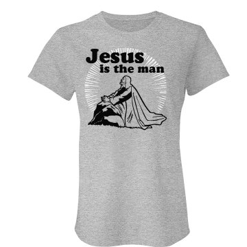 Jesus Is The Man Junior Fit Bella Crewneck Jersey Tee