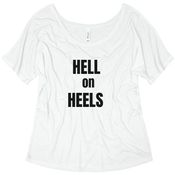 Hell On Heels Misses Bella Flowy V-Neck Half-Sleeve Tee