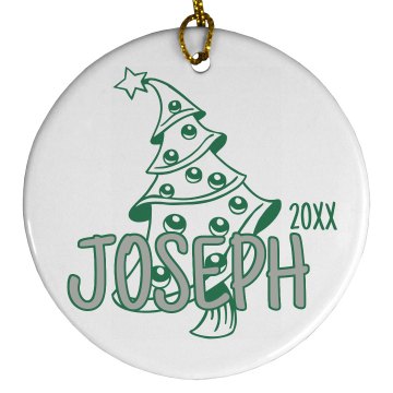 Christmas Tree Ornament Porcelain Circle Ornament