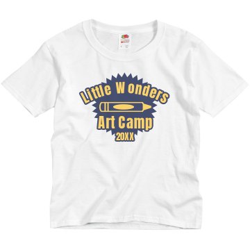 Little Wonders Art Camp Youth Basic Gildan Ultra Cotton Crew Neck Tee