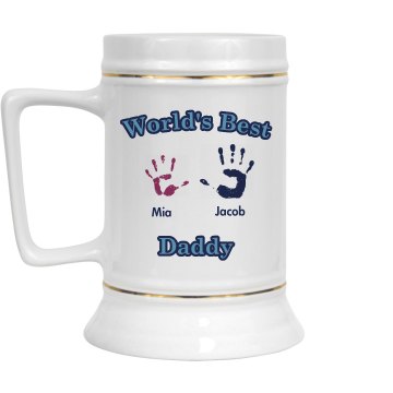 Best Daddy Stein 28oz Gold Trim Ceramic Stein