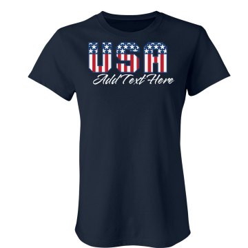 USA World Cup Soccer T Misses Relaxed Fit Gildan Ultra Cotton Tee
