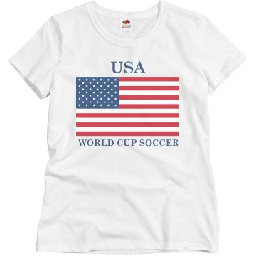 USA World Cup T Misses Relaxed Fit Basic Gildan Ultra Cotton Tee