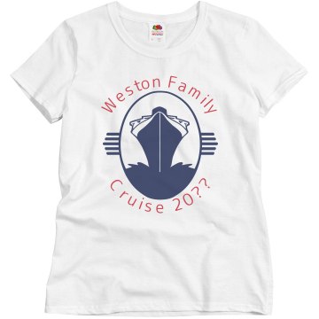 Custom Name Family Cruise Misses Relaxed Fit Basic Gildan Ultra Cotton Tee
