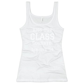 Seniors 13 Kiss Our Class Junior Fit Bella Sheer Longer Length Rib Tank Top