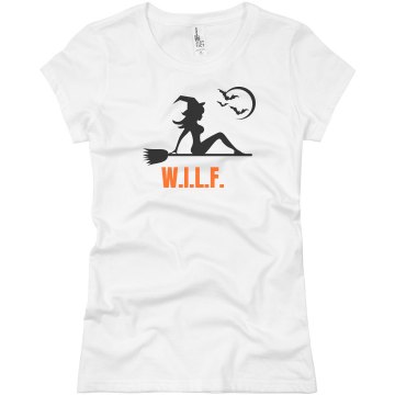 Halloween WILF Junior Fit Basic Bella Favorite Tee