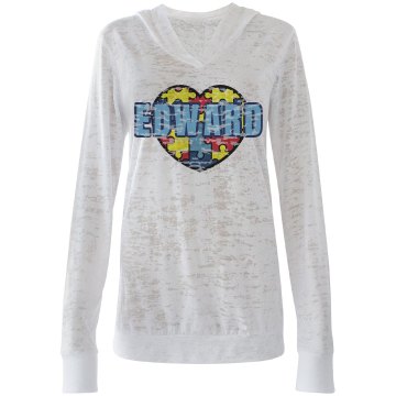Autism Walk w/ Back Alo Women's Long Sleeve 1/2 Zip Hoodie