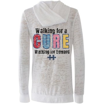 Autism Walk w/ Back Alo Women's Long Sleeve 1/2 Zip Hoodie