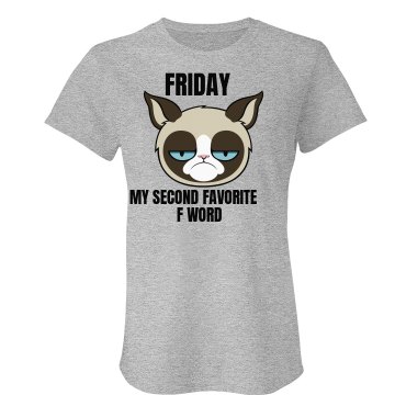 A Grumpy Cat's Friday Junior Fit Bella Crewneck Jersey Tee