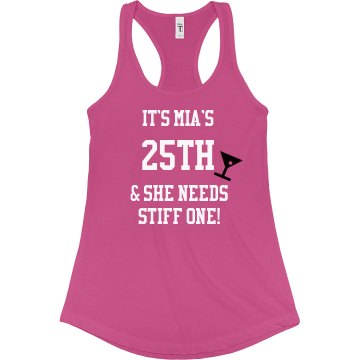 Mia's 25th! Junior Fit Bella Sheer Longer Length Rib Racerback Tank Top