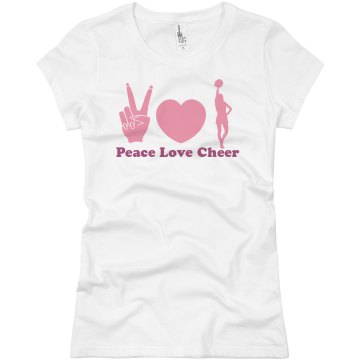 Peace Love Cheer Junior Fit Basic Bella Favorite Tee
