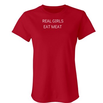 Real Girls Eat Meat Junior Fit Bella Crewneck Jersey Tee