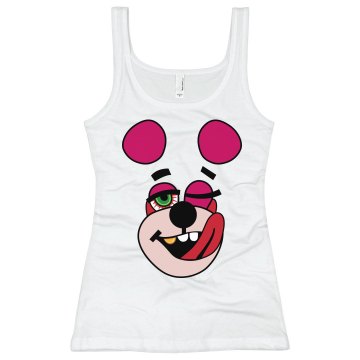 Custom Fushia Skulls Junior Fit Bella Sheer Longer Length Rib Tank Top