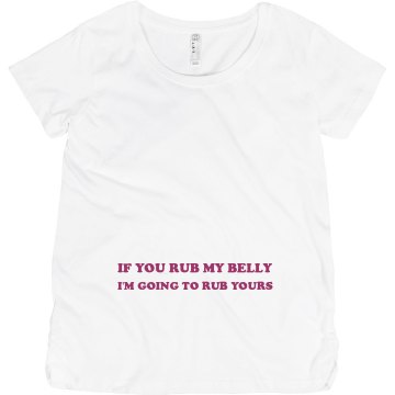 If You Rub My Belly... Misses Relaxed Fit Anvil V-Neck Tee