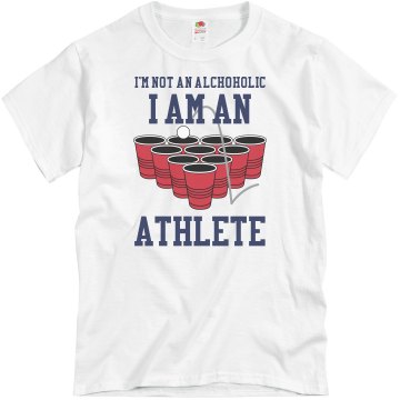 Beer Pong Athlete Unisex Basic Gildan Heavy Cotton Crew Neck Tee