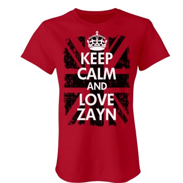Keep Calm & Love Zayn Junior Fit Bella Sheer Longer Length Rib Tee