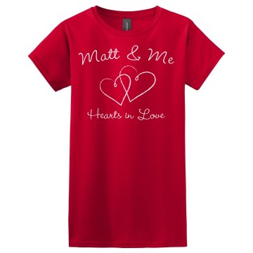 Hearts In Love Misses Relaxed Fit Gildan Ultra Cotton Tee