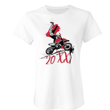 Motocross Junior Fit Bella Sheer Longer Length Rib Tee