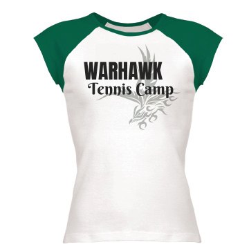 Warhawk Tennis Camp Junior Fit Bella 1x1 Rib Ringer Tee