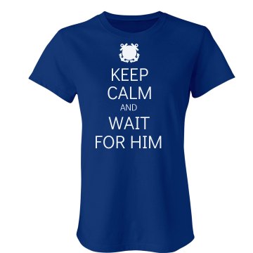 Keep Calm & Wait - CG Junior Fit Bella Sheer Longer Length Rib Tee