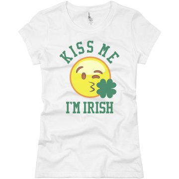 Irish Kiss in Rhinestones Junior Fit Basic Bella Favorite Tee