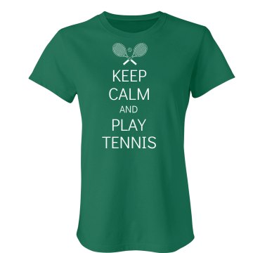 Keep Calm & Play Tennis Junior Fit Bella Crewneck Jersey Tee