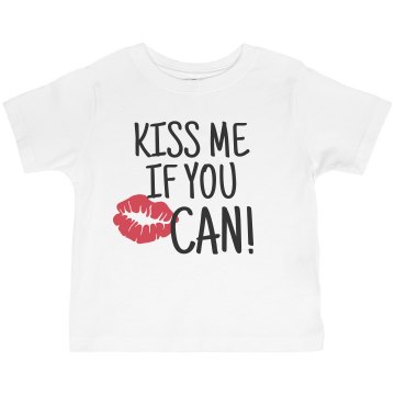 Kiss Me If You Can Toddler Gildan Ultra Cotton Crew Neck Tee
