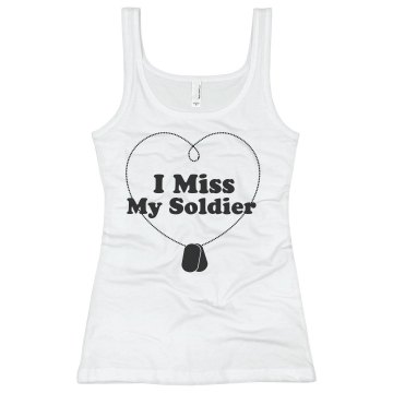 My Soldier Dog tag heart Junior Fit Basic Bella 2x1 Rib Tank Top