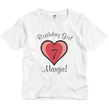 7th Birthday Shirt Youth Bella Girl 1x1 Rib Cap Sleeve Tee