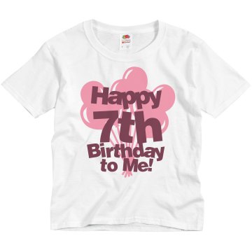Happy 7th Birthday Youth Bella Girl Sheer 2-in-1 Baby Jersey Tee